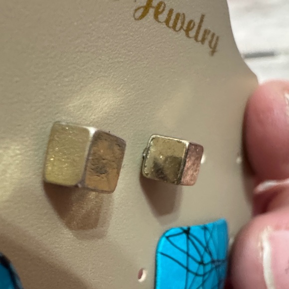 Blue and Black Abstract Earrings 2 pair - Picture 3 of 5